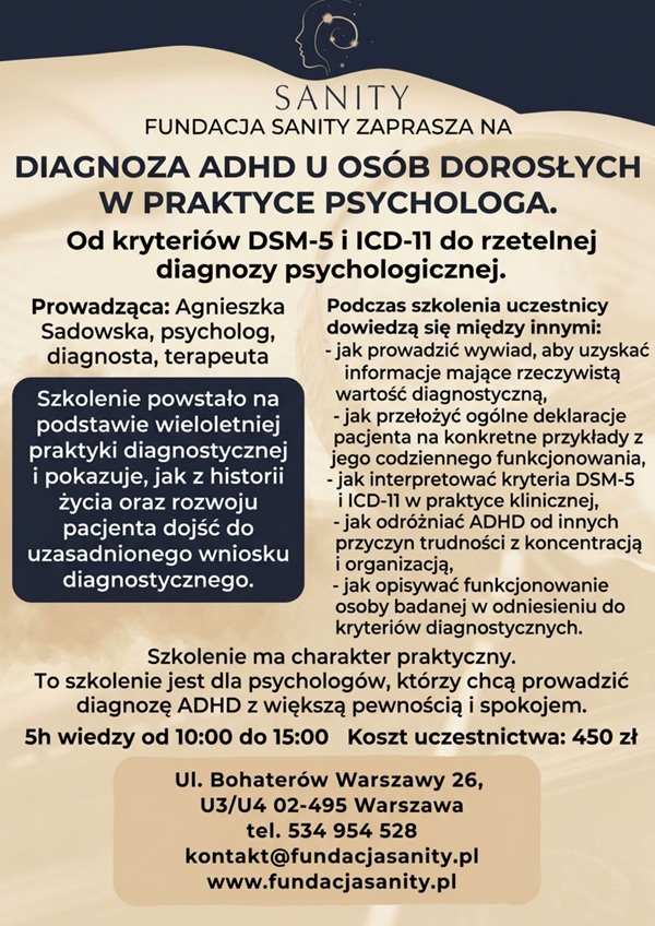 Szkolenie z diagnozy ADHD